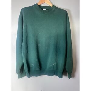 Munsingwear Vintage Sweatshirt XL Green USA Made 80s 90s Distressed Crewneck
